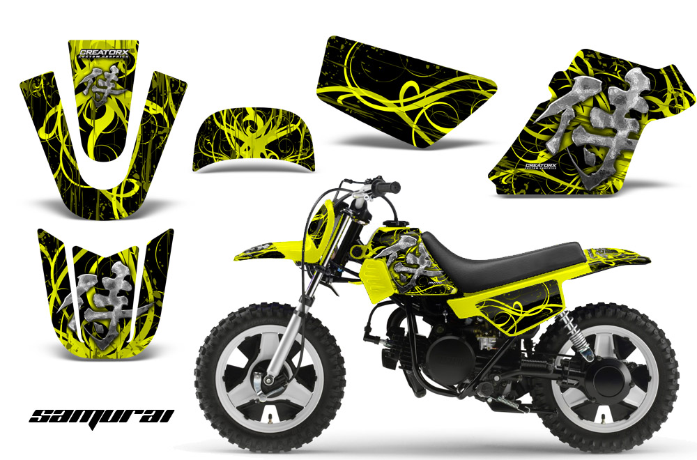 Yamaha PW 50 Graphics Kit Samurai Yellow Black YB